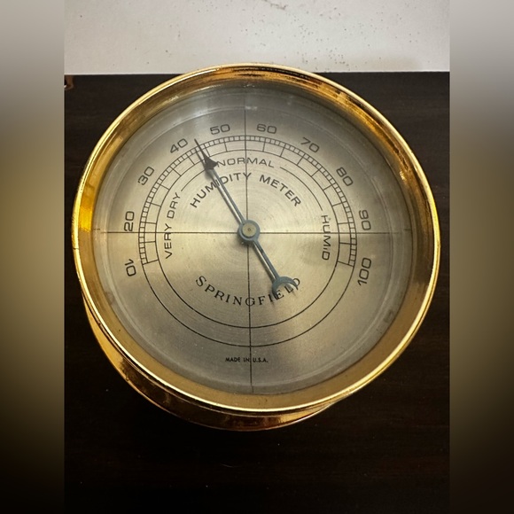 Mid Century Modern Springfield Weather Station Wood Grain Wall Mount Nautical - Picture 4 of 9